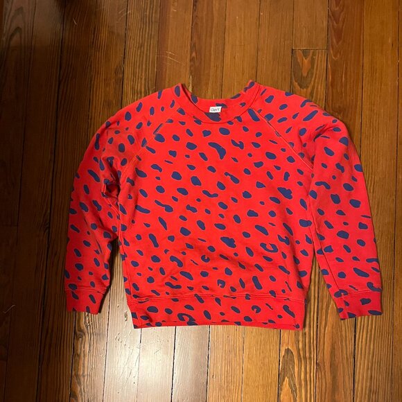 Clare V Animal Jaguar Print Sweatshirt XS, Red - Picture 4 of 5